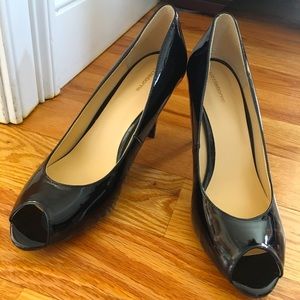Black Liz Claiborne open toed heals size 8M